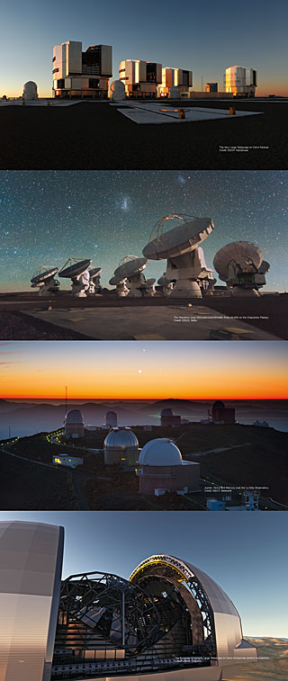 The four ESO Observatories Exhibition Panel (90 x 213 cm, English)