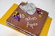 La torta de cumpleaños de APEX
