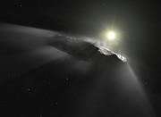 Imagem artística do objeto interestelar `Oumuamua