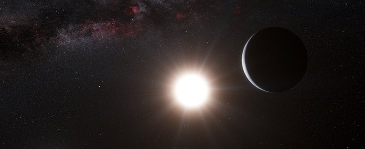 Impressão artística do planeta em torno da Alfa Centauri B