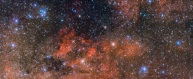El cúmulo estelar Messier 18 y sus alrededores