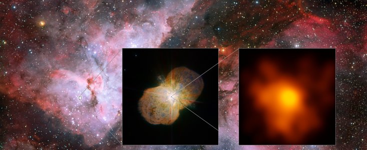 Detailní pohled na hvězdný systém Eta Carinae