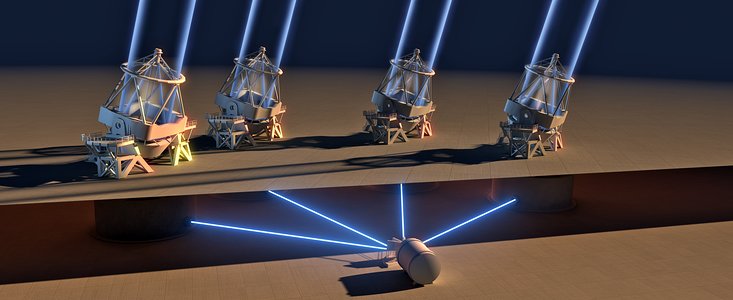Första ljus för instrumentet ESPRESSO med alla fyra enhetsteleskop