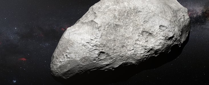 Vue d’artiste de l’astéroïde exilé 2004 EW95