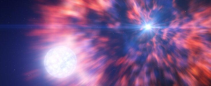 Una estrella se convierte en supernova en un sistema binario