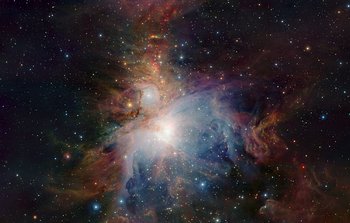 Mounted image 117: VISTA's infrared view of the Orion Nebula
