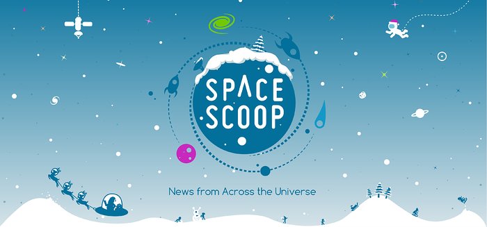 Poster do novo website do Space Scoop