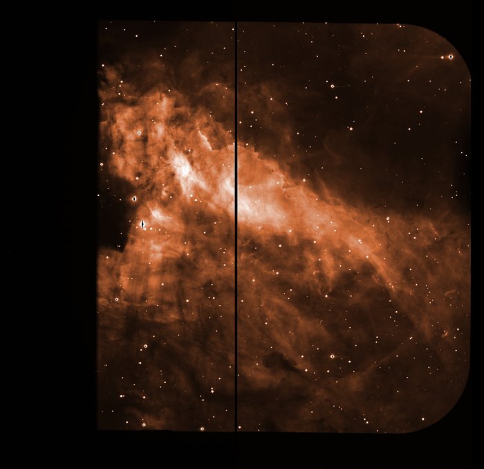 Raw image of the Omega Nebula