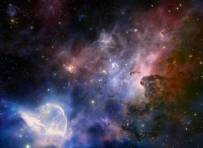 Fotogramma del filmato IMAX® 3D Universo Nascosto che mostra la Nebulosa della Carena
