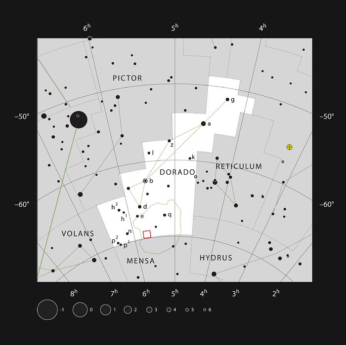 Tarantelnebulosan i stjärnbilden Svärdfisken