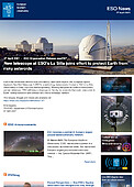 ESO — Nový dalekohled na Observatoři La Silla se zapojí do ochrany Země před nebezpečnými asteroidy — Organisation Release eso2107cs