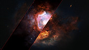 Sequência artística de uma galáxia distante com formação estelar explosiva