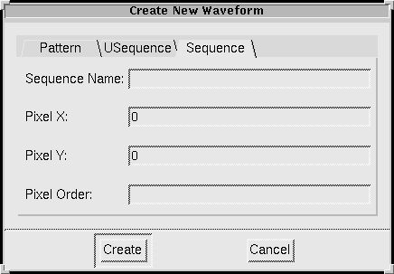 Create new sequence dialog