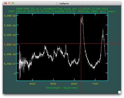 Use of SPTABLE with a PESSTO SN spectrum