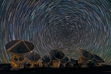 ALMA antennas by night ALMA antennas by night