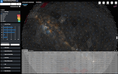 Screenshot of the ESO Science Archive