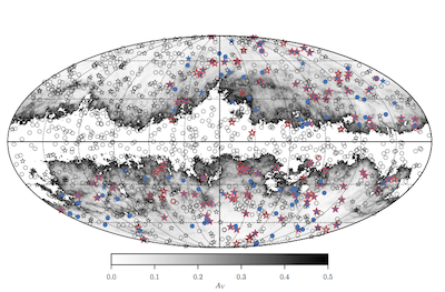 Sky distribution for the GRB in the data release. Sky distribution for the GRB in the data release.