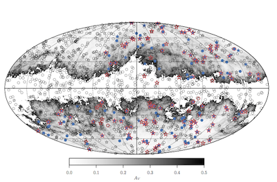 Sky distribution for the GRB in the data release.