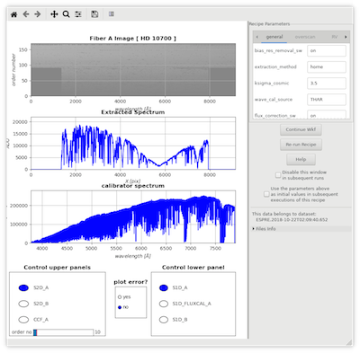 ESOREFLEX panel for a reduced ESPRESSO spectrum processed with the new pipeline.