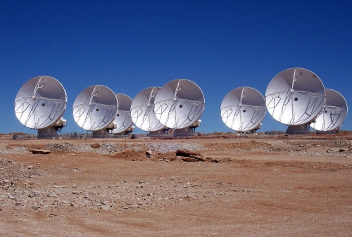 Eight ALMA antennas on Chajnantor*