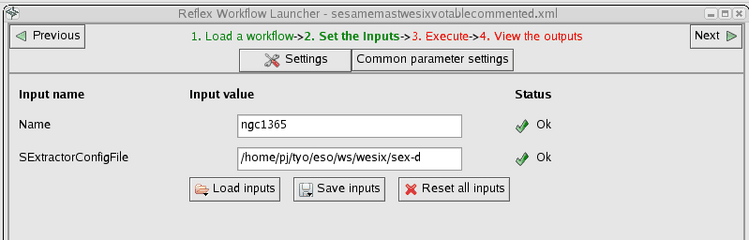Object name and Sextractor settings