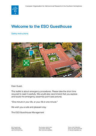 ESO Guesthouse Safety Instructions