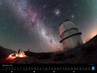 December - Star trails above La Silla