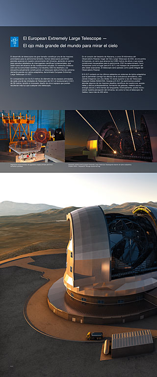 E-ELT General Exhibition Panel 1 (90 x 216 cm, 2015, Spanish)