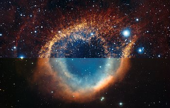 Comparación de vistas infrarroja/óptica de la Nebulosa Helix