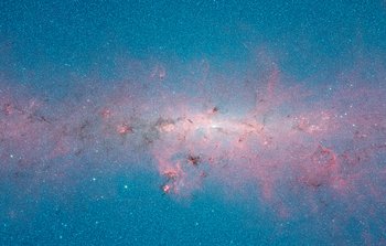 Comparison of the central part of the Milky Way at different wavelengths