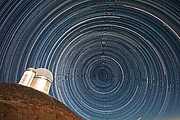 Star trails over the ESO 3.6-metre telescope