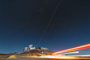 First light of new laser on Adaptive Optics Facility at Paranal