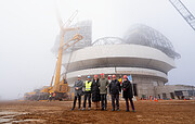 Their Majesties the King and Queen of the Belgians with ESO representatives in front of the ELT