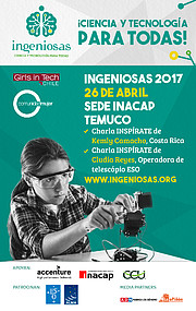 Cartel promocional de las actividades de INGENIOSAS en Temuco
