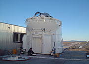 The AT1 positioned next to the VLTI laboratory