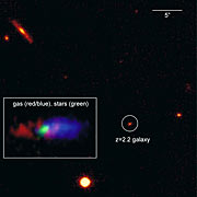 La galaxia distante K20-ID5 (NACO-Estrella Guía Láser/VLT y SINFONI/VLT)