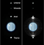 Peering at Uranus's rings as they swing edge-on to Earth for the first time since their discovery in 1977