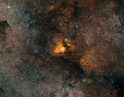 Imagen de la nebulosa Omega (M 17) procedente del sondeo Digitized Sky Survey 