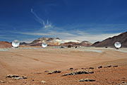 Three ALMA antennas working in unison