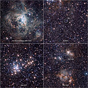 Extractos de la visión de la Nebulosa de la Tarántula con el Rastreo de VISTA a la Nube de Magallanes