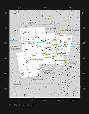 A região de formação estelar Messier 17 na constelação do Sagitário