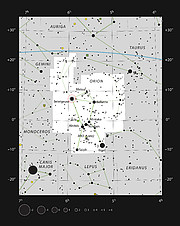 De ster Betelgeuze in het sterrenbeeld Orion