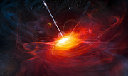 An artist’s rendering of the most distant quasar