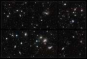 Wybrane fragmenty obrazu gromady galaktyk w Herkulesie uzyskanego przez VST