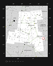 Localisation de l’amas de galaxies d’Hercule