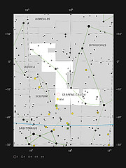 El cúmulo estelar NGC 6604 en la constelación de Serpens (La serpiente)