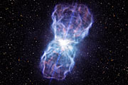 Artystyczna wizja olbrzymiego wyrzutu materii z kwazara SDSS J1106+1939