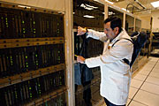 Checking electronics on the ALMA correlator at 5000 metres elevation