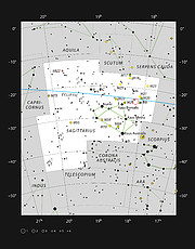 Tähtienmuodostusalue NGC 6559 Jousimiehen tähdistössä