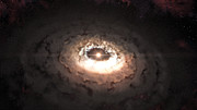 Artystyczna wizja fabryki komet dostrzeżonej przez ALMA